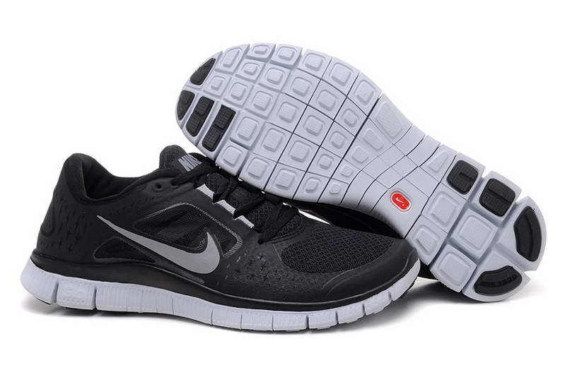 Nike Free Run Womens Shoes 5.0 Breathable Black Silver White